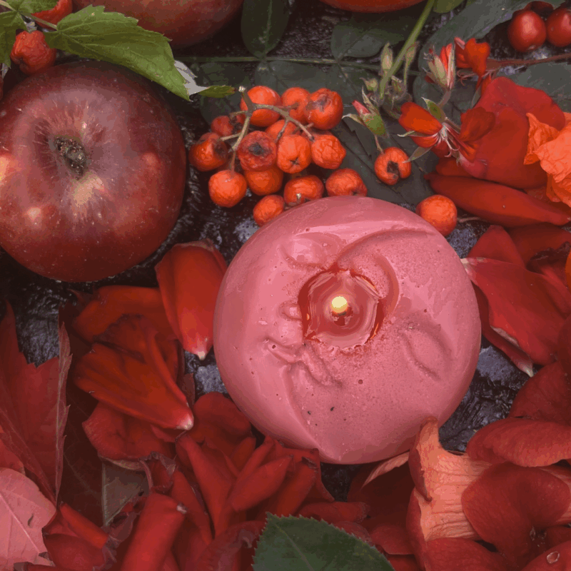 Świeca sojowa Księżyc – Pełnia Czerwona – sierpień