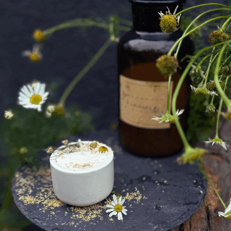 Dzika czarka - Łagodny Rumianek - świeczka sojowa w ceramice