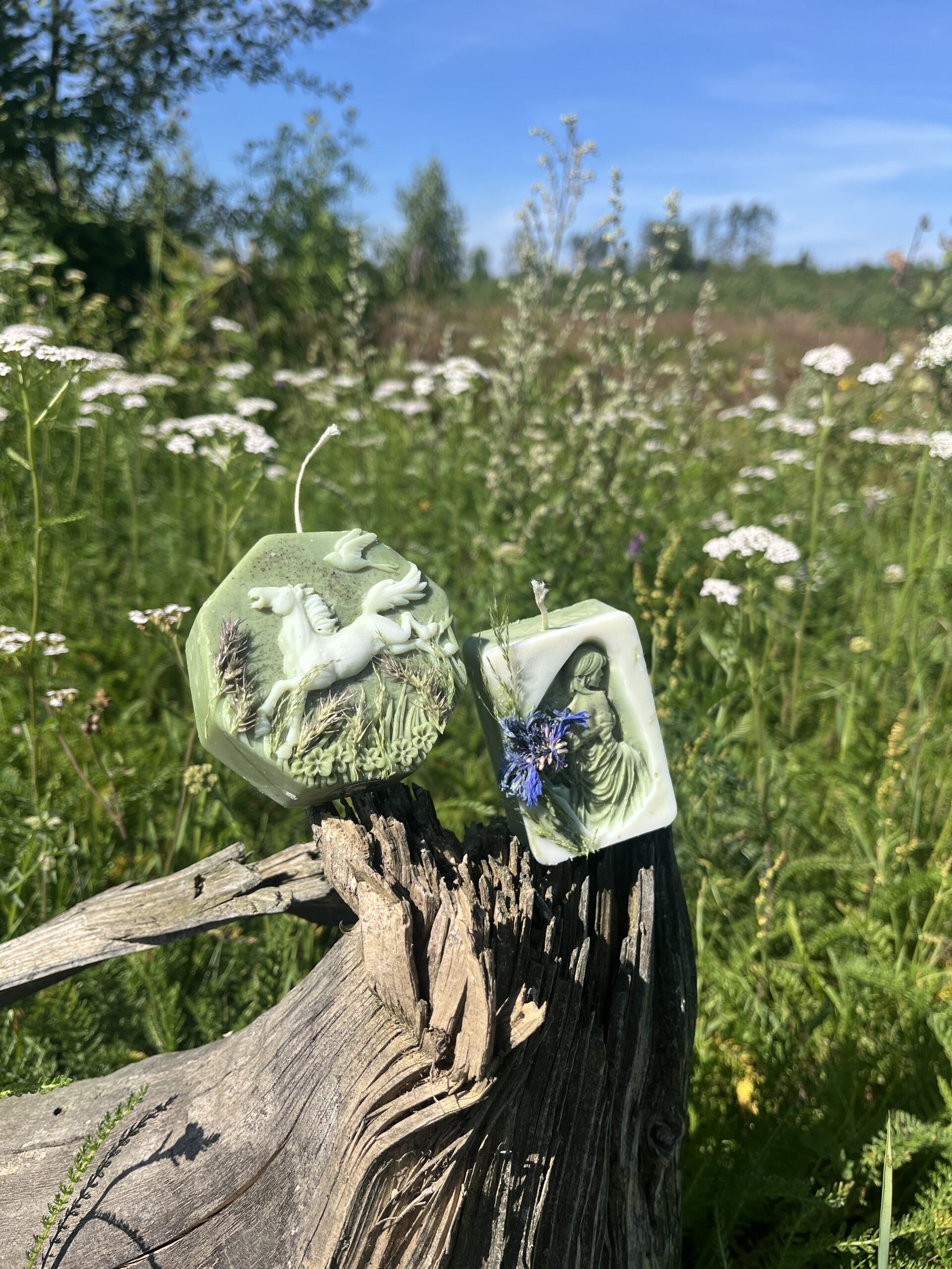 Zestaw świec sojowych Polnica i jej Rumak – 2 świece