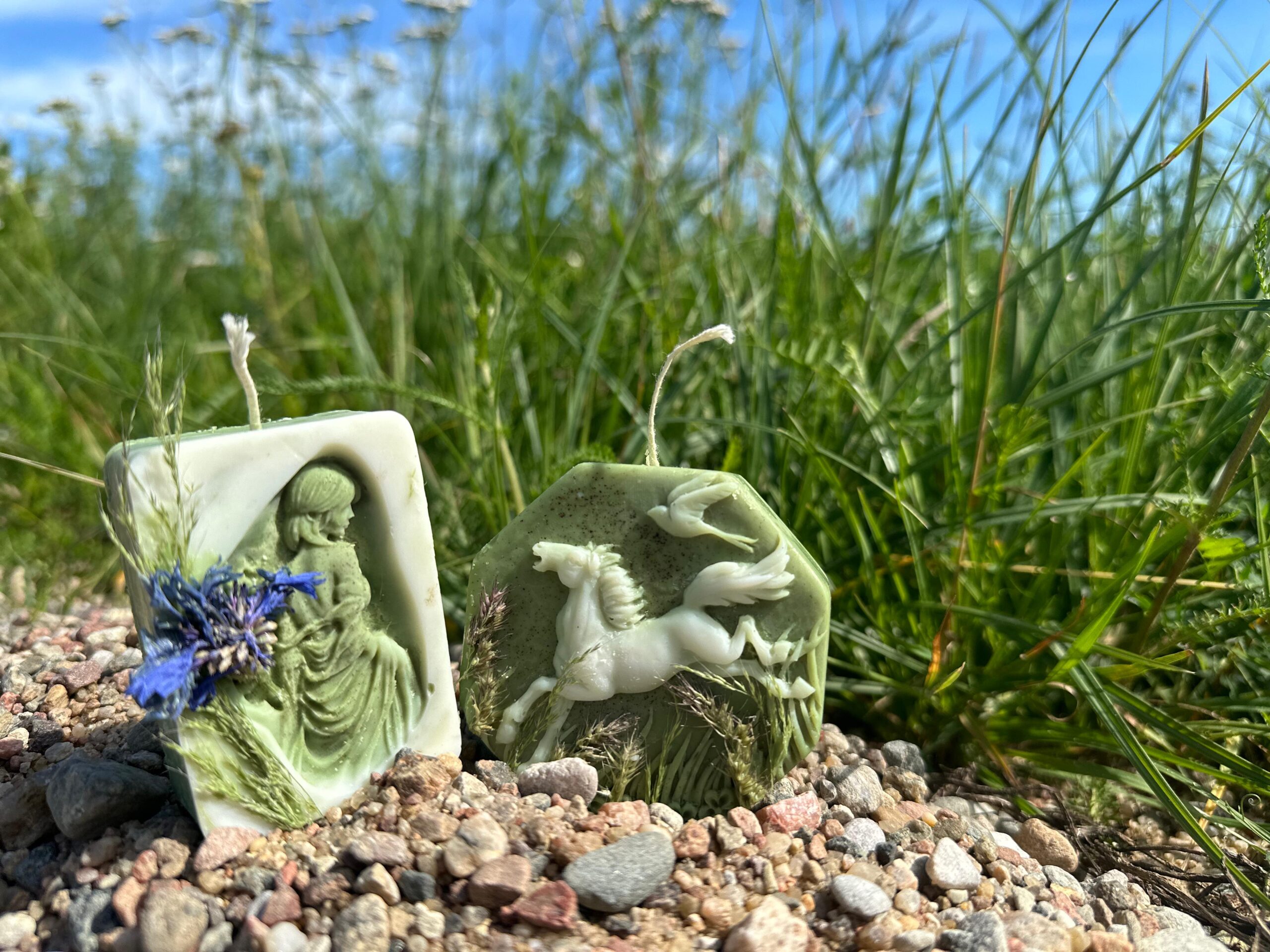 Zestaw świec sojowych Polnica i jej Rumak – 2 świece - obrazek 5