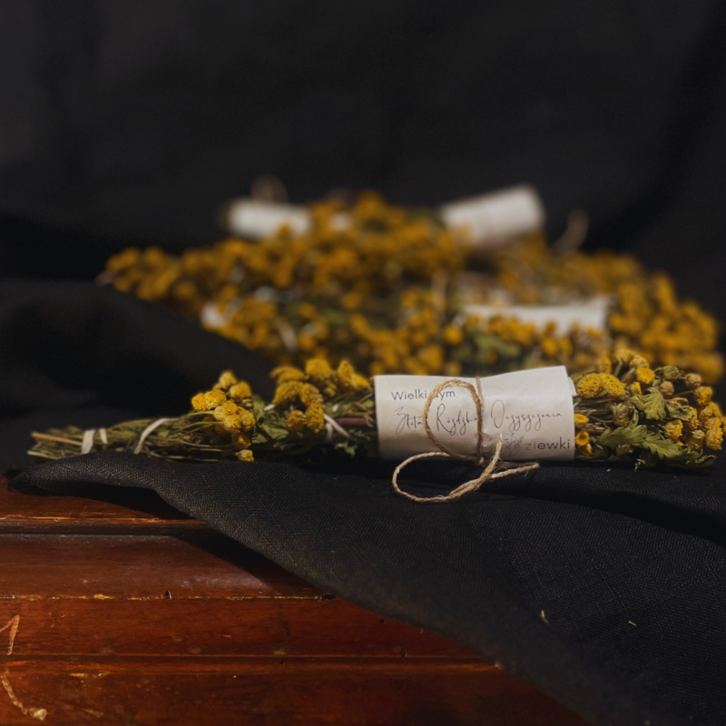 Wielki dym – Złota Różdżka Oczyszczenia – duże kadzidło z wrotyczu wiązane