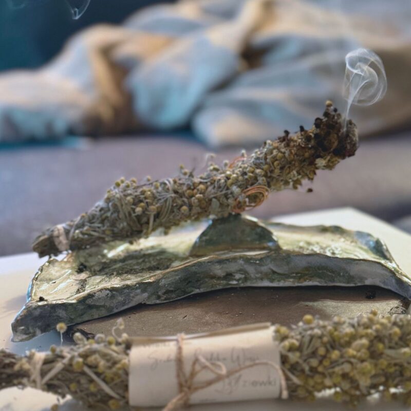 Wielki dym – Srebrna Różdżka Wizji – duże kadzidło z piołunu wiązane