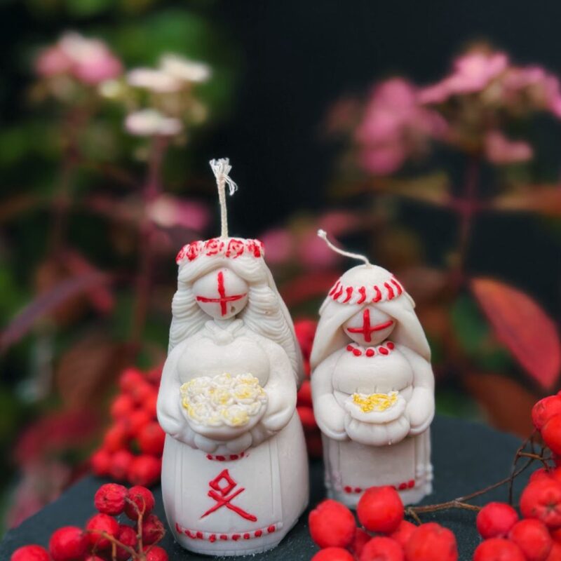 Zestaw świec sojowych - Motanki Obfitości - dwie świece