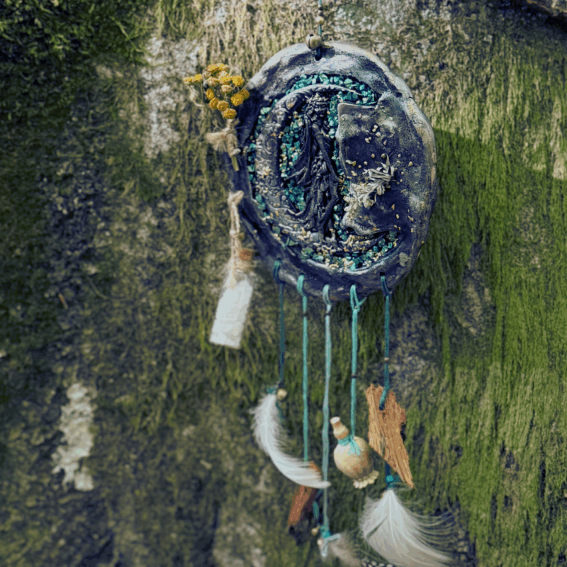 Opiekunka Progu - słowiański "łapacz snów" / zawieszka-amulet ochronny domostwa