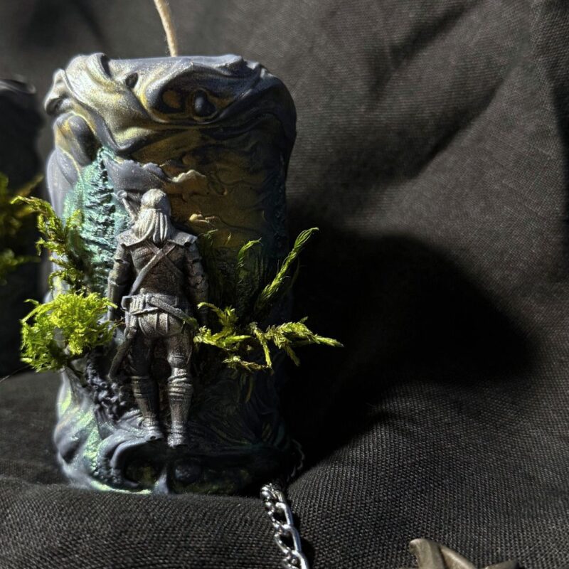 Biały Wilk - ten, który idzie własną drogą - sojowa świeca wojownik