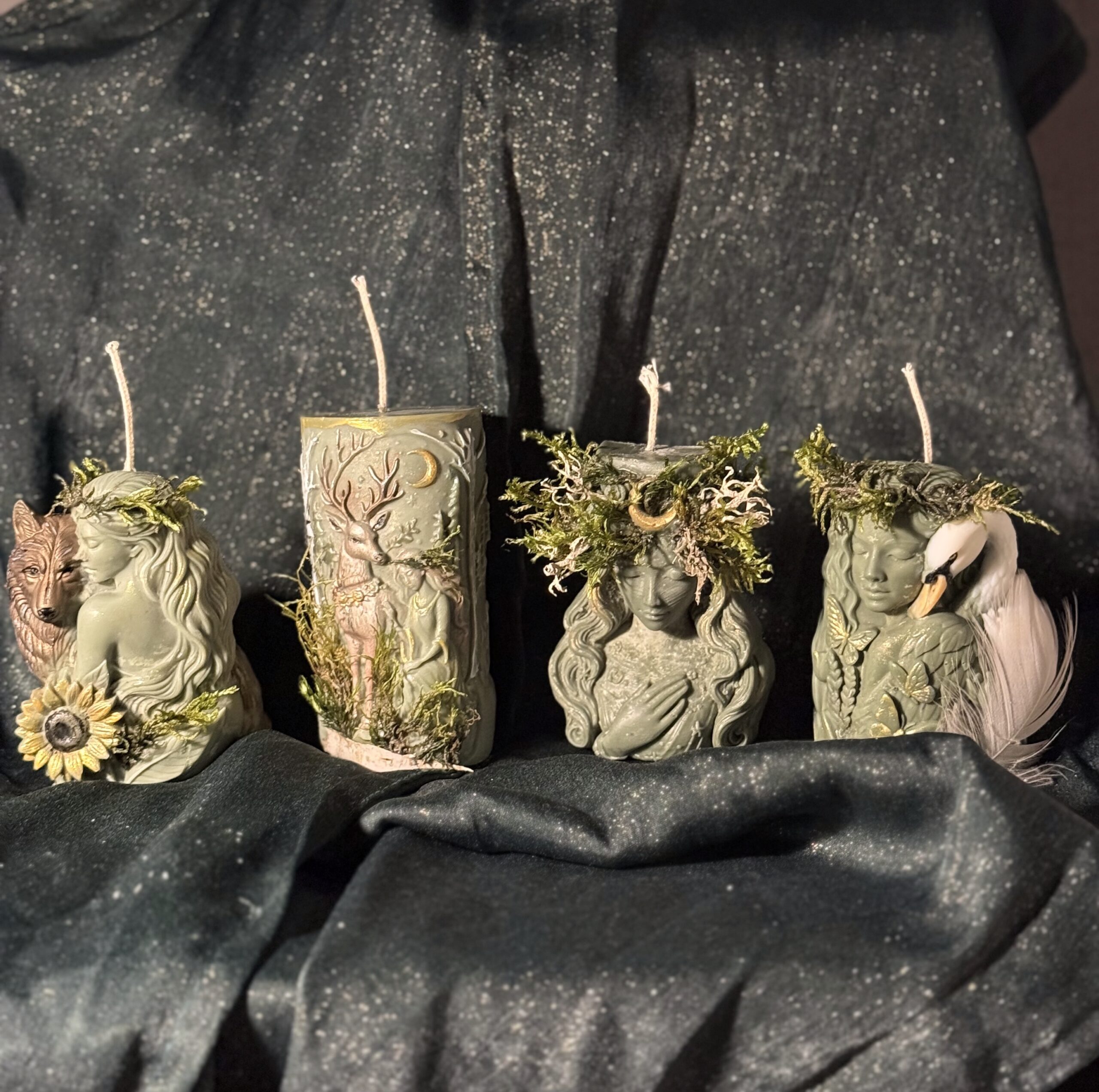 Łaska Czterech Bogiń - zestaw 4 świec - Mokosz, Dziewanna, Łada i Żywia